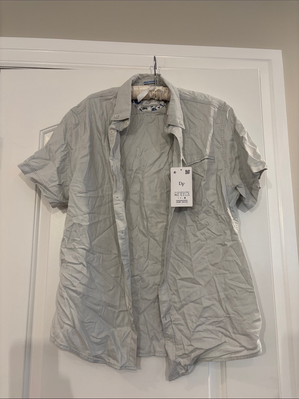 Denim & Flower Light Gray Short-Sleeve Button-Down Shirt